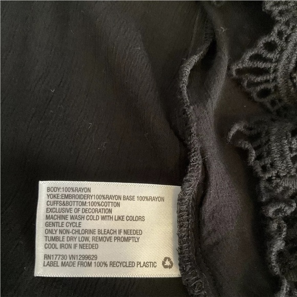 Knox Rose Black Boho High/Low Hem Top Size S - Picture 12 of 12